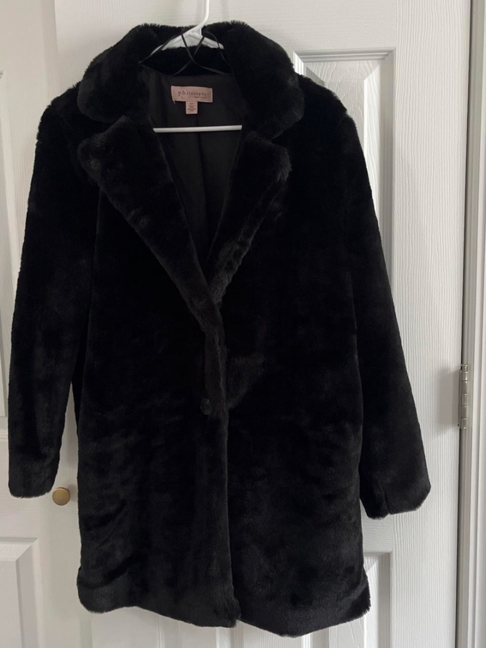 philosophy Black Faux Fur Coat - Women's Cozy Winter Jacket